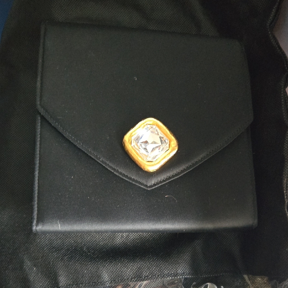 Swarovski Black Clutch with Gold Accent